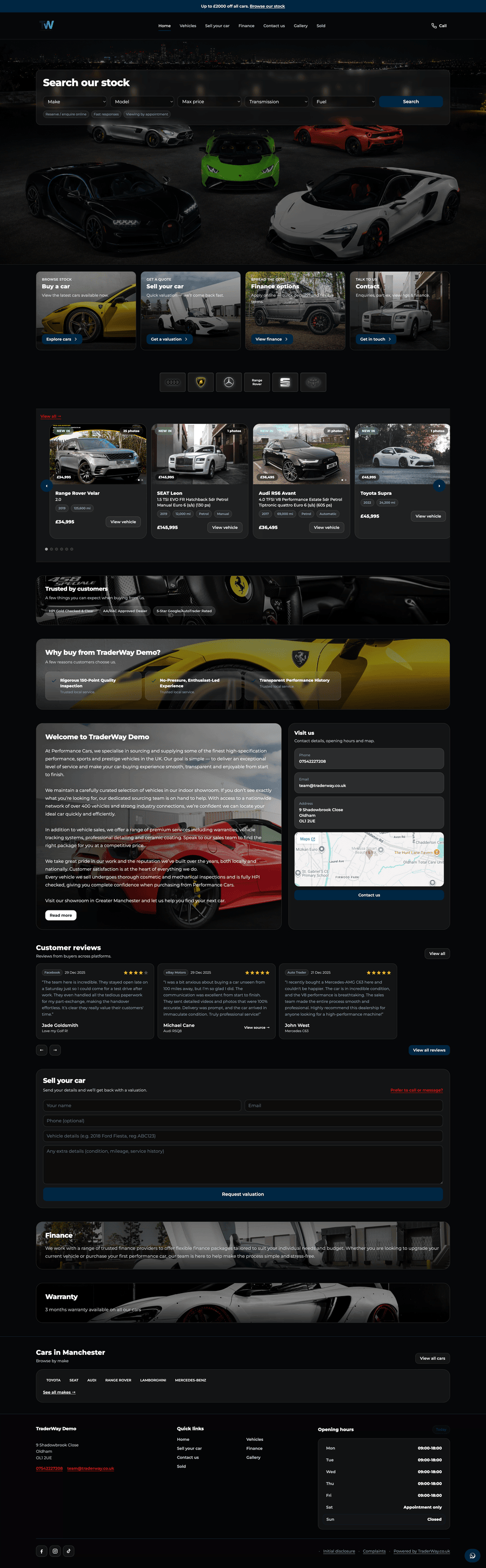 TraderWay dealer website example