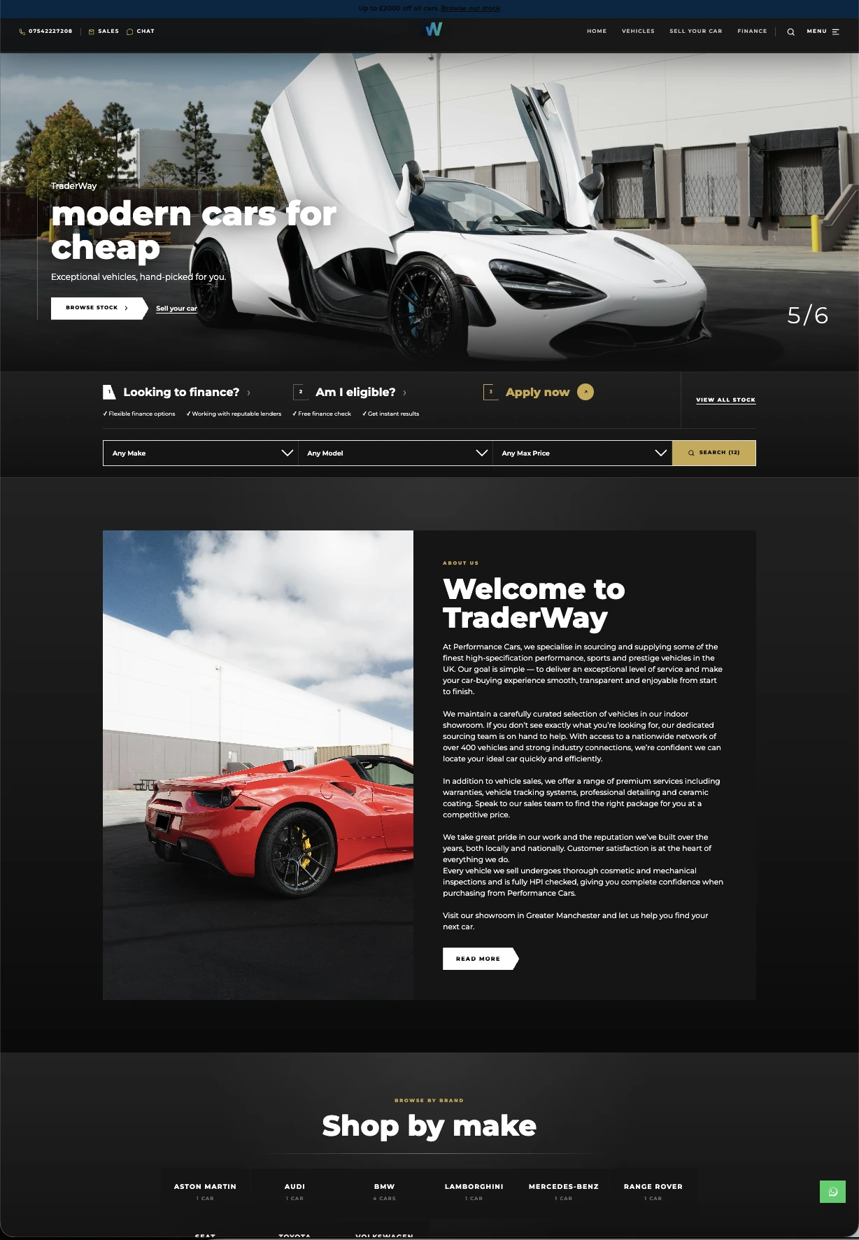 Apex dealer website theme preview