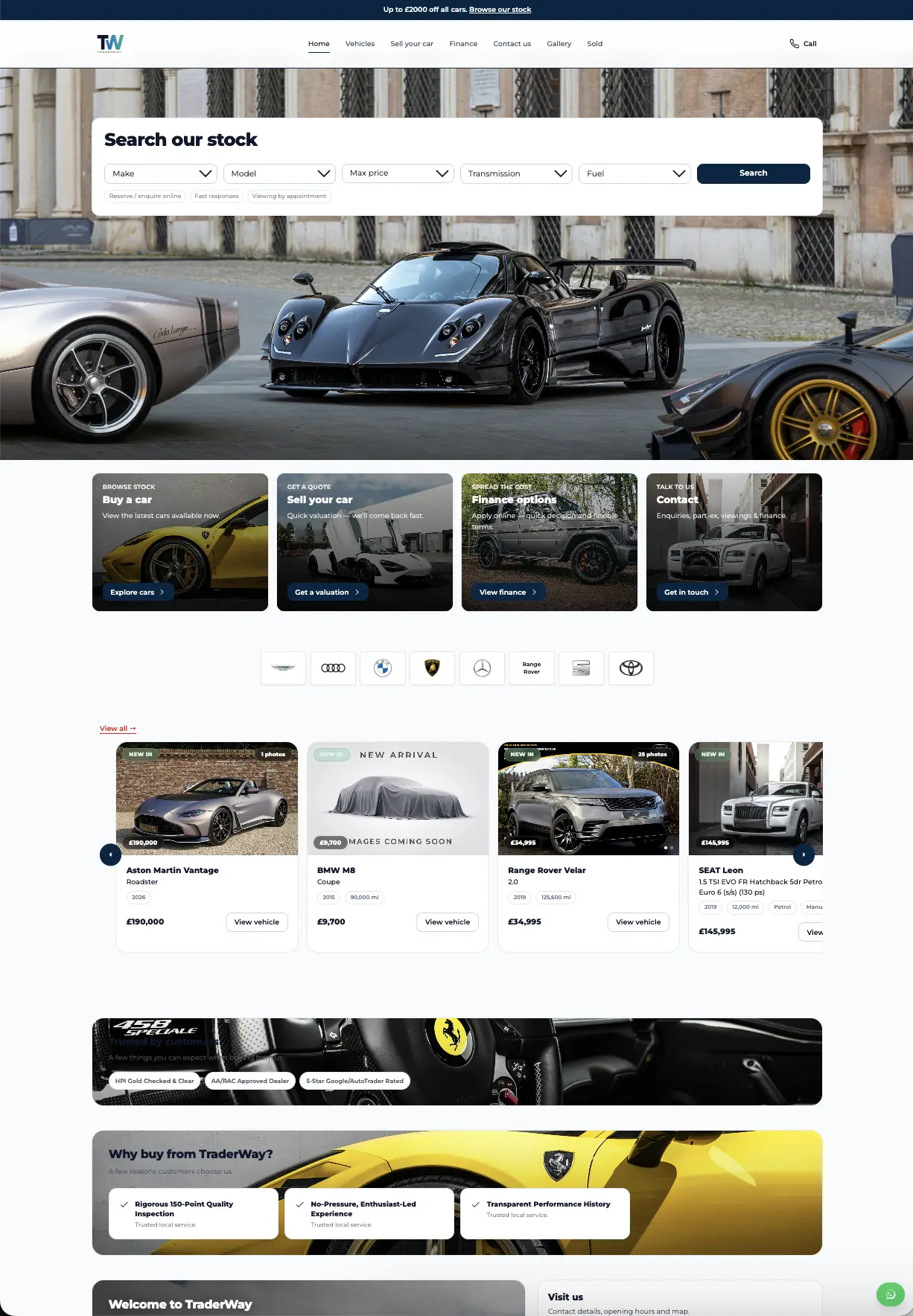 Clean dealer website theme preview