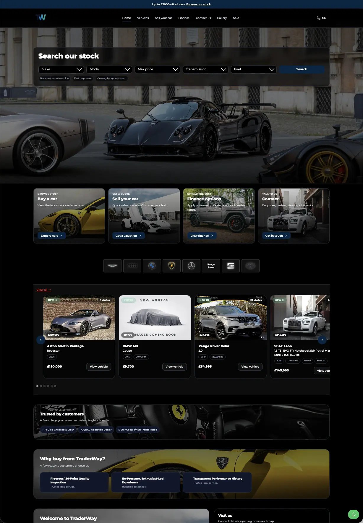 Performance dealer website theme preview