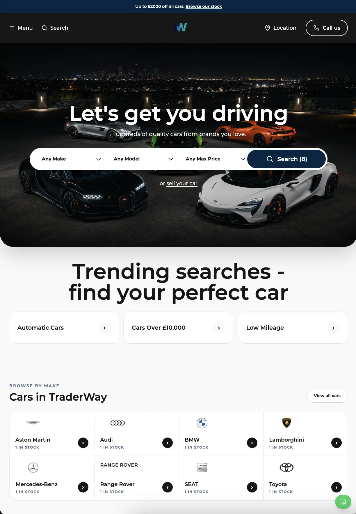 Showroom Plus dealer website theme preview