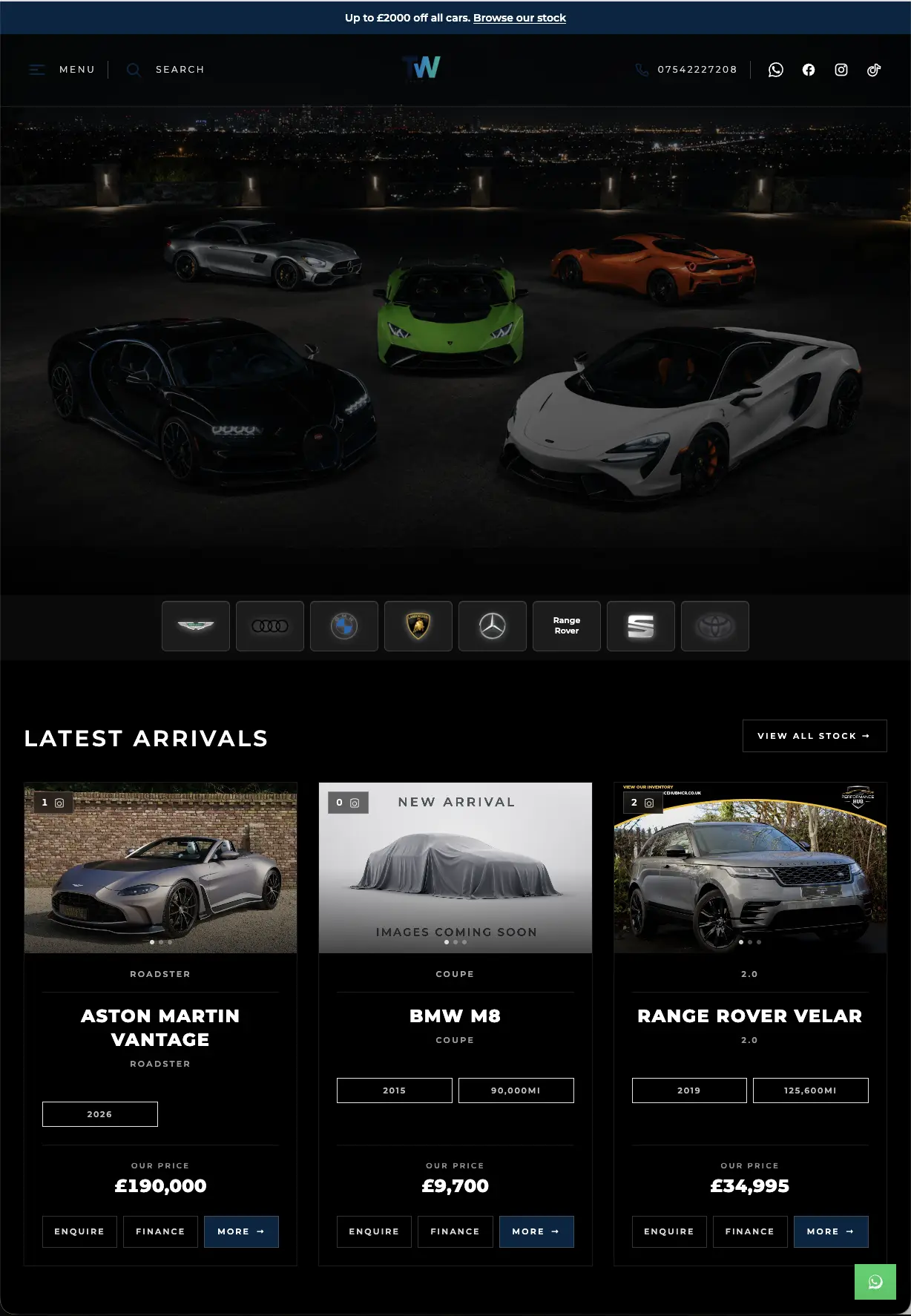 Specialist dealer website theme preview